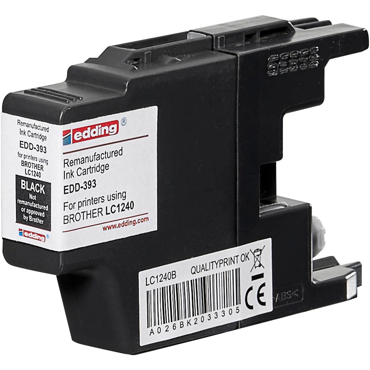 edding EDD-393 schwarz Druckerpatrone kompatibel zu brother LC-1240BK | 18-393