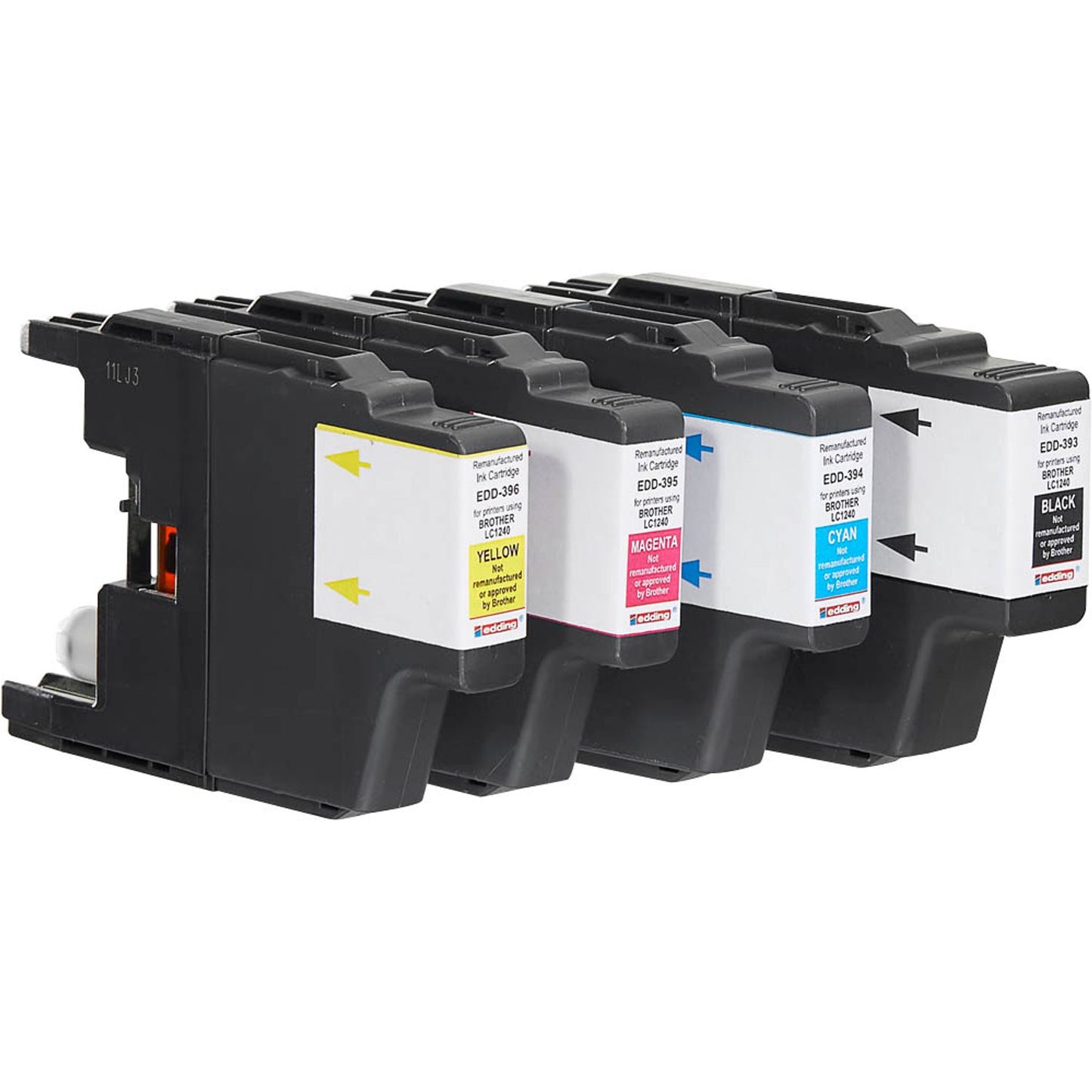 edding EDD-439 schwarz, cyan, magenta, gelb Druckerpatronen kompatibel zu brother LC-1240BK/C/M/Y, 4er-Set | 18-439 | 1 Pack = 4 St.