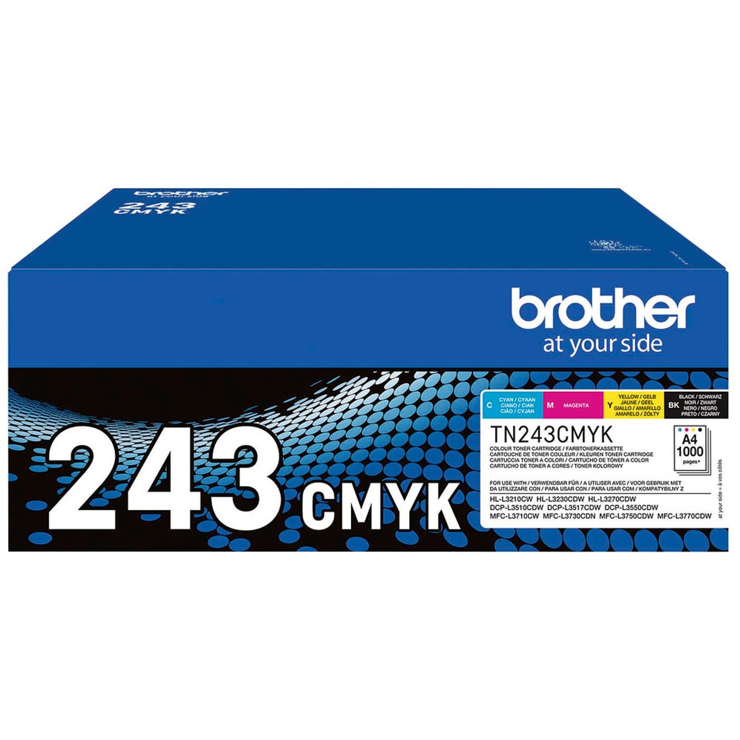 brother TN-243CMYK schwarz, cyan, magenta, gelb Toner, 4er-Set | TN243CMYK | 1 Pack = 4 St.