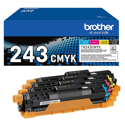 brother TN-243CMYK schwarz, cyan, magenta, gelb Toner, 4er-Set | TN243CMYK | 1 Pack = 4 St.
