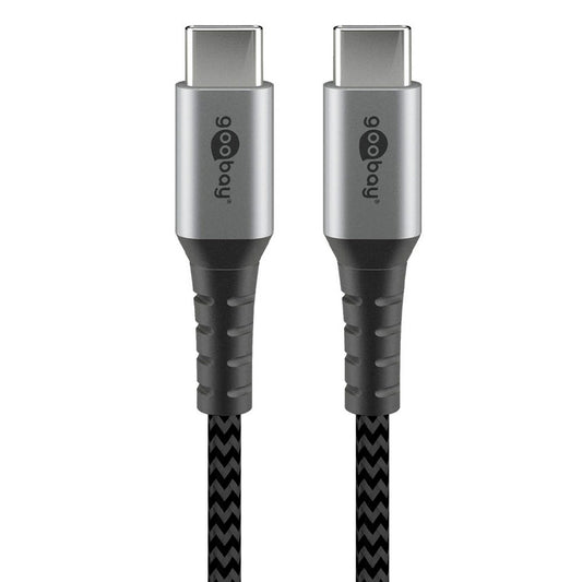 goobay USB C Kabel schwarz, grau, 1 St.