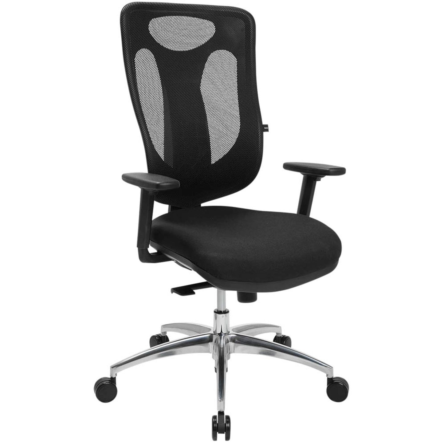 Topstar Bürostuhl Net Pro 100, Stoff schwarz, Gestell alu | NN19T T200