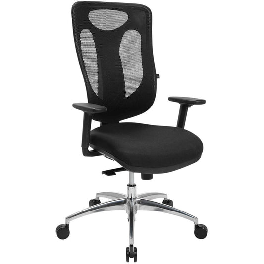 Topstar Bürostuhl Net Pro 100, Stoff schwarz, Gestell alu | NN19T T200