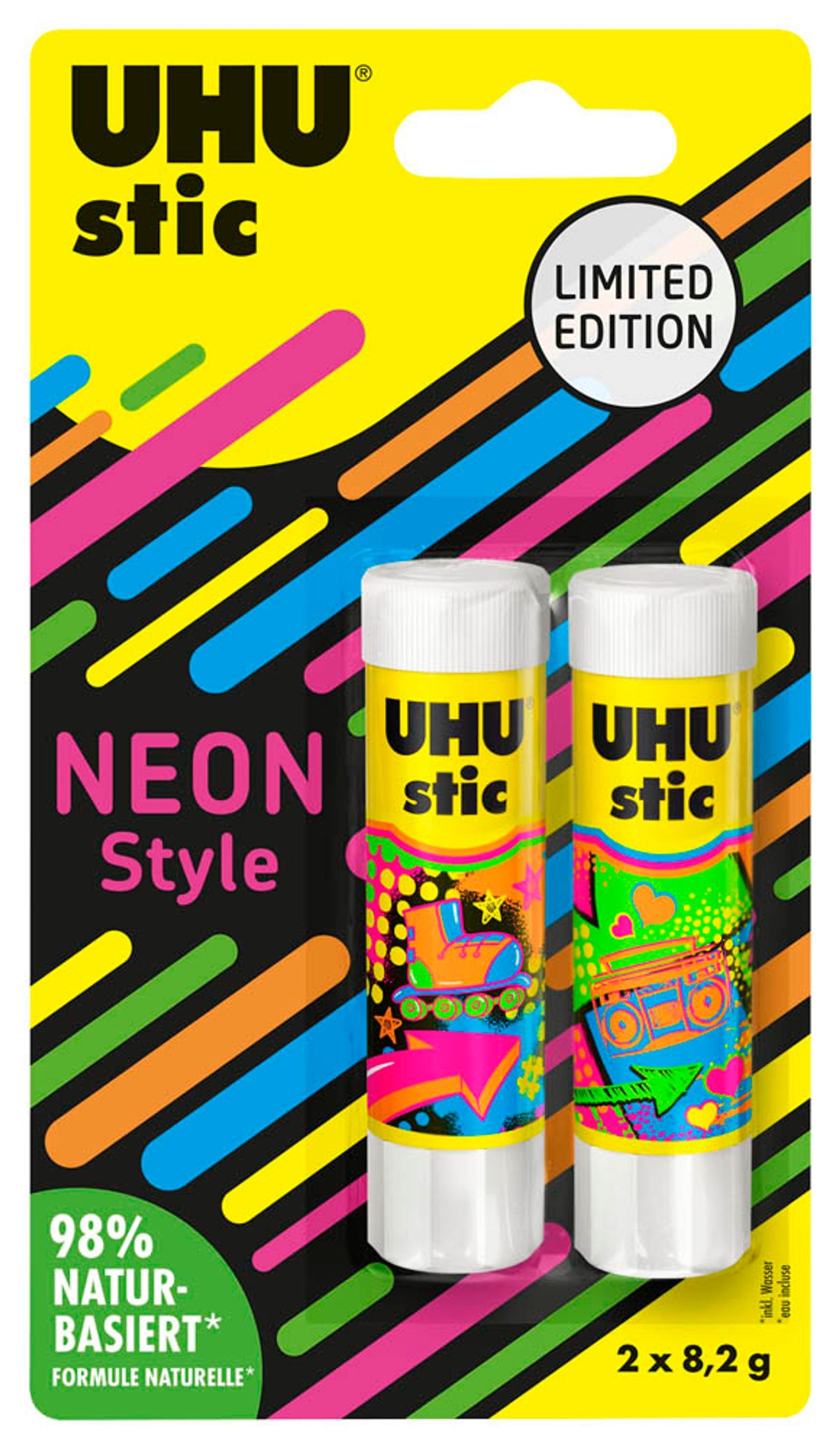 2 UHU Neon Edition Klebestifte