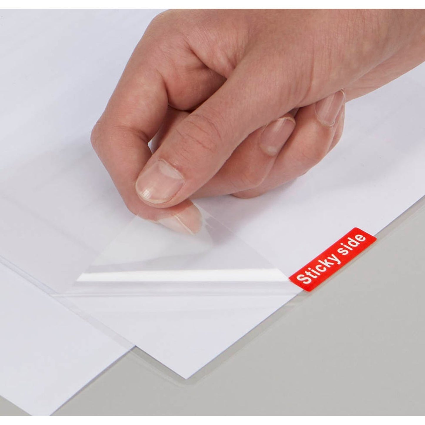 LMG Sticky Side, non permanent Laminierfolien glänzend für A4 80 micron selbstklebender Rücken | LMGA4-80-STS | 1 Pack = 100 St.
