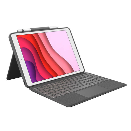 Logitech COMBO TOUCH Tablet-Tastatur schwarz geeignet für Apple iPad 7. Gen (2019), Apple iPad 8. Gen (2020), Apple iPad 9. Gen (2021) | 920-009624