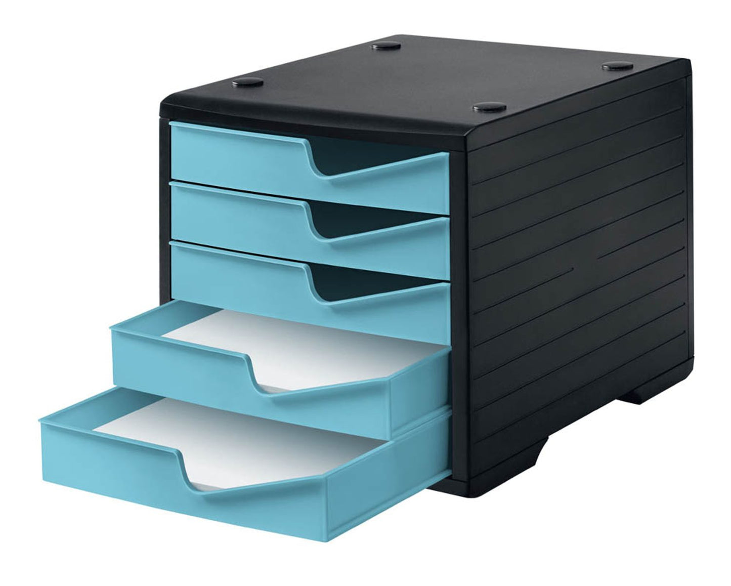styro Schubladenbox styroswingbox, DIN A4 mit 5 Schubladen