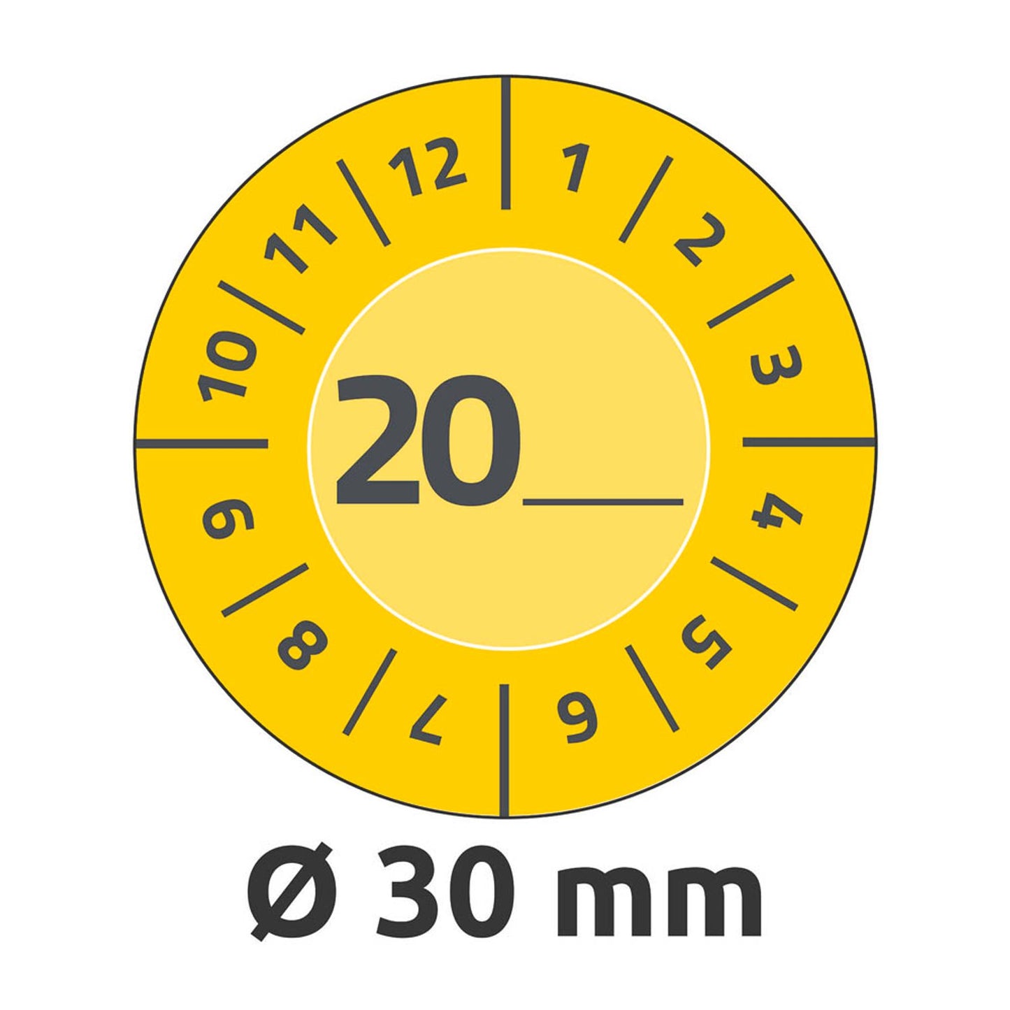 AVERY Zweckform Prüfplaketten gelb 30,0 x 30,0 mm | 7902 | 1 Pack = 10 Blatt