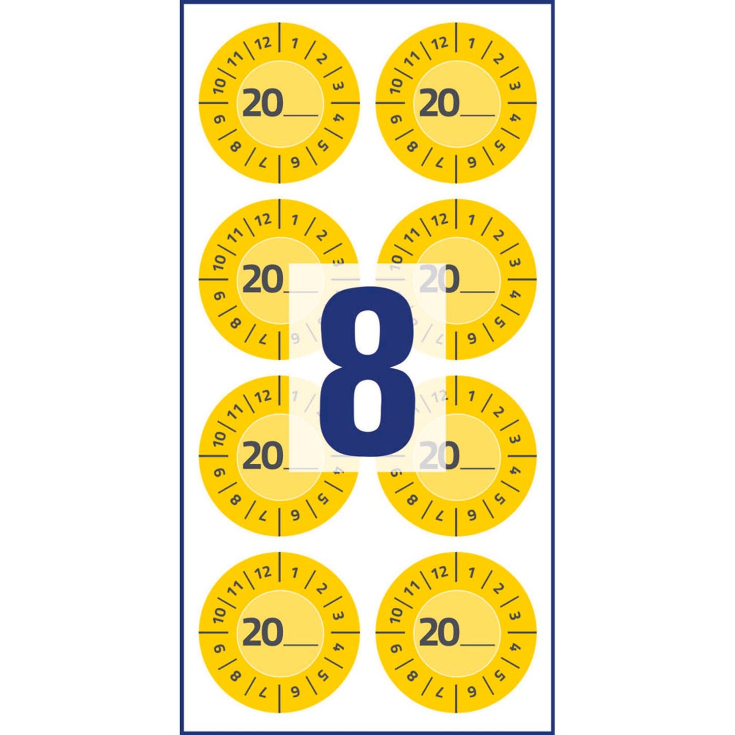 AVERY Zweckform Prüfplaketten gelb 30,0 x 30,0 mm | 7902 | 1 Pack = 10 Blatt