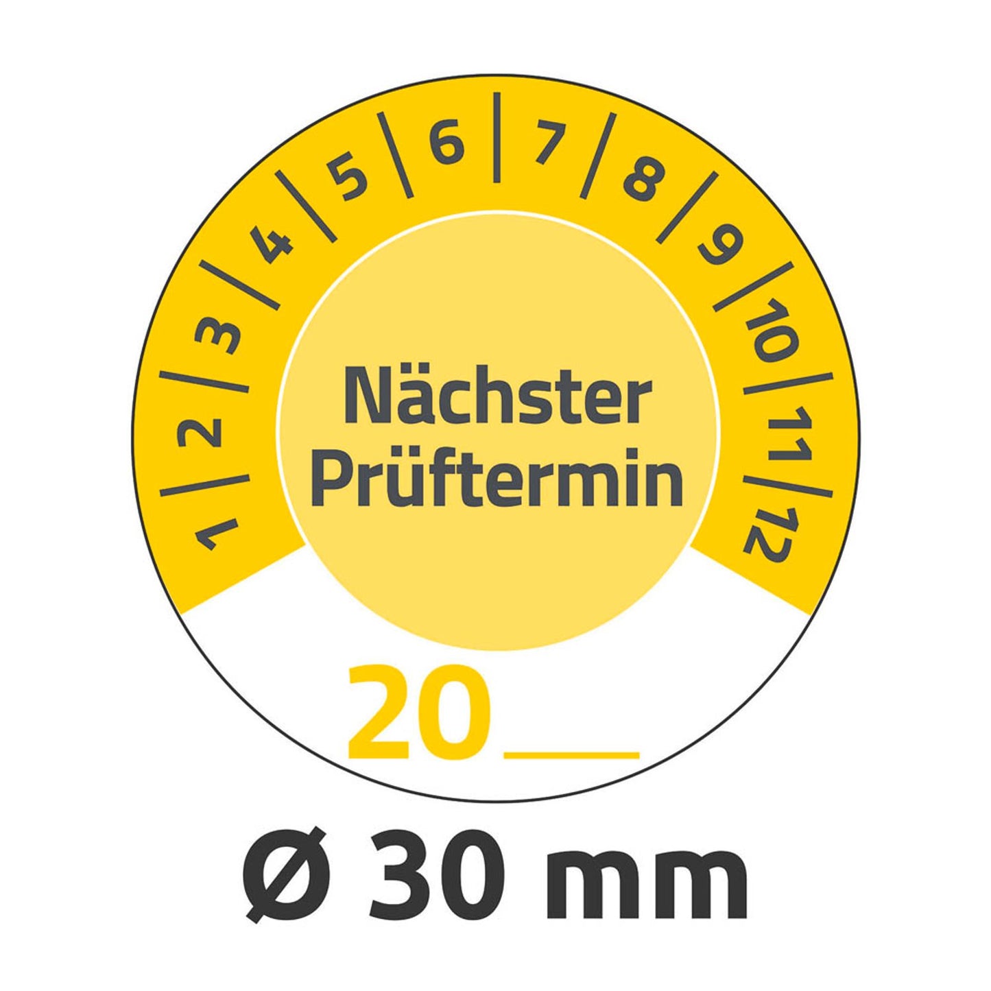 AVERY Zweckform Prüfplaketten gelb 30,0 x 30,0 mm | 7905 | 1 Pack = 10 Blatt