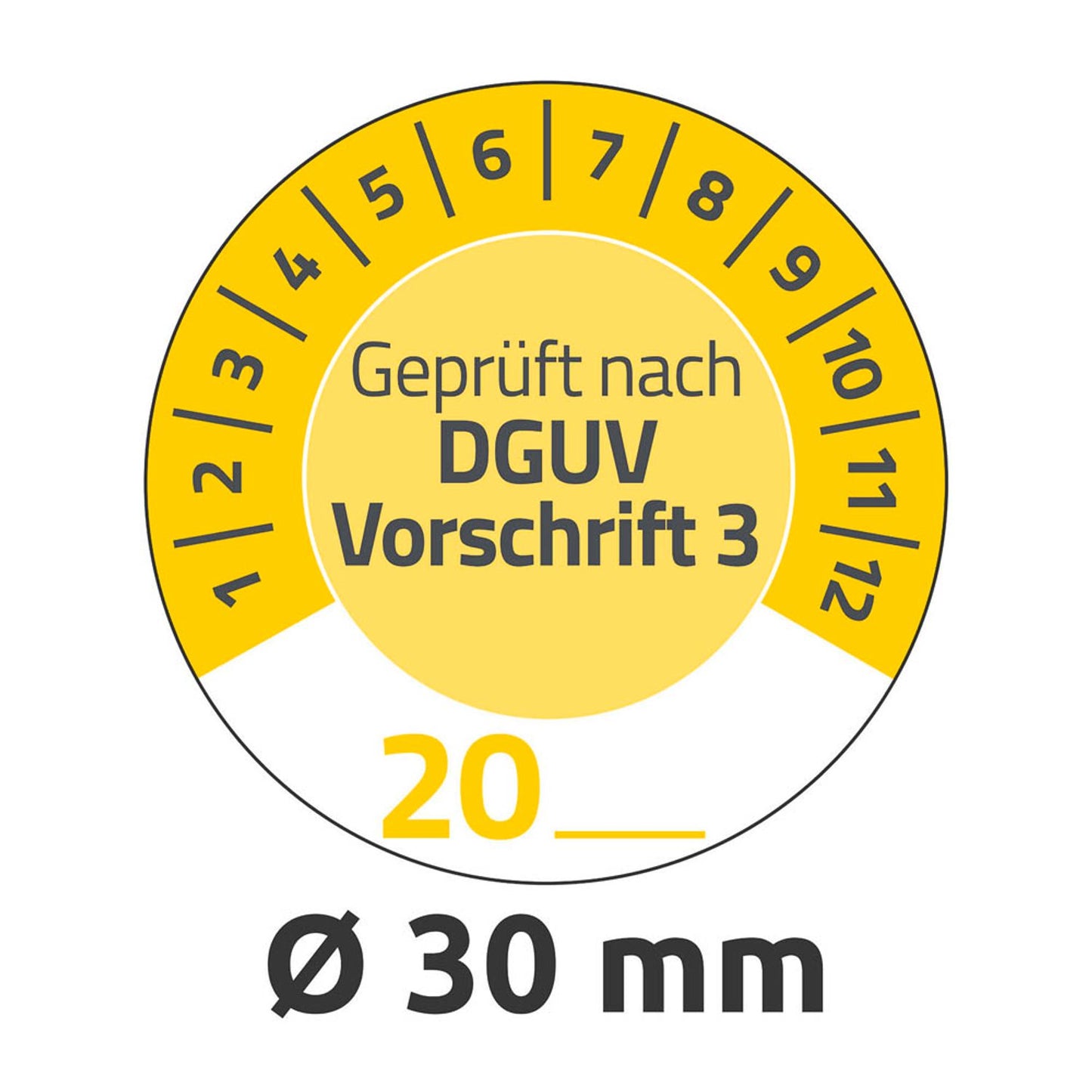 AVERY Zweckform Prüfplaketten gelb 30,0 x 30,0 mm | 7908 | 1 Pack = 10 Blatt