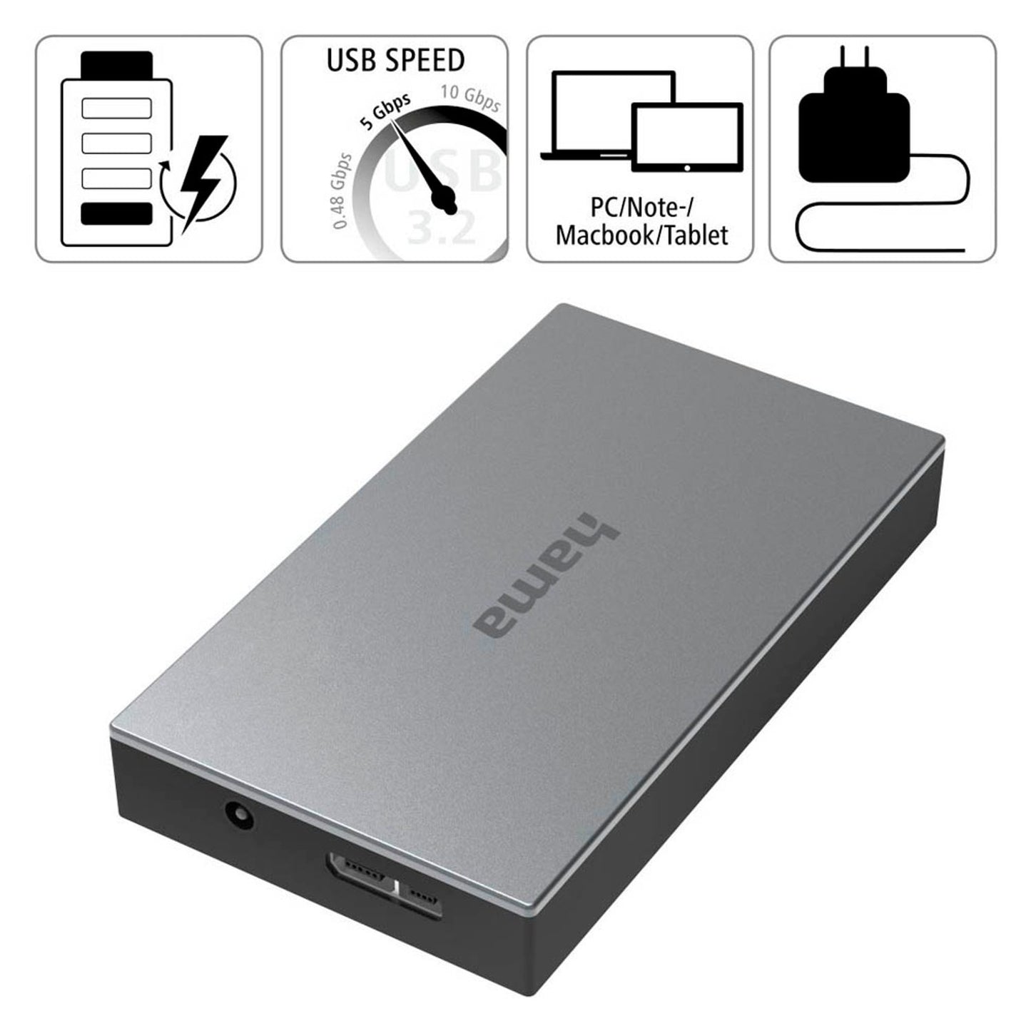 hama USB-Hub 4-fach grau | 200115
