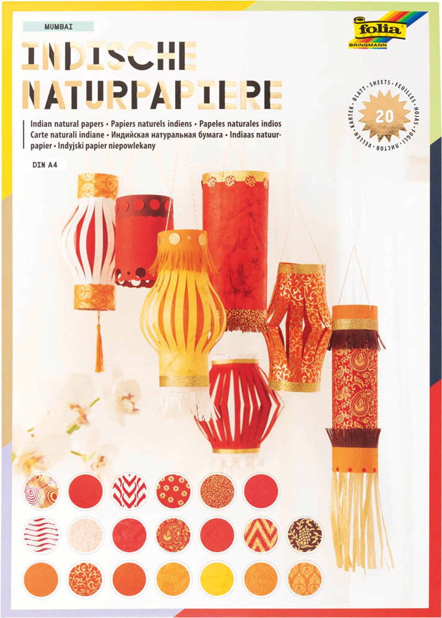 folia Motivblock Colours of India farbsortiert 20 Blatt