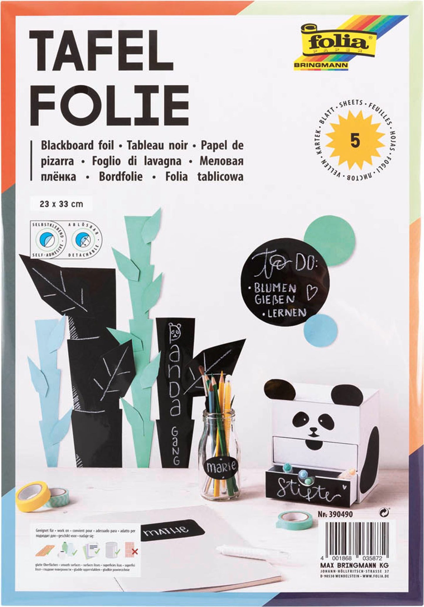 folia Tafelfolie selbstklebend blanko