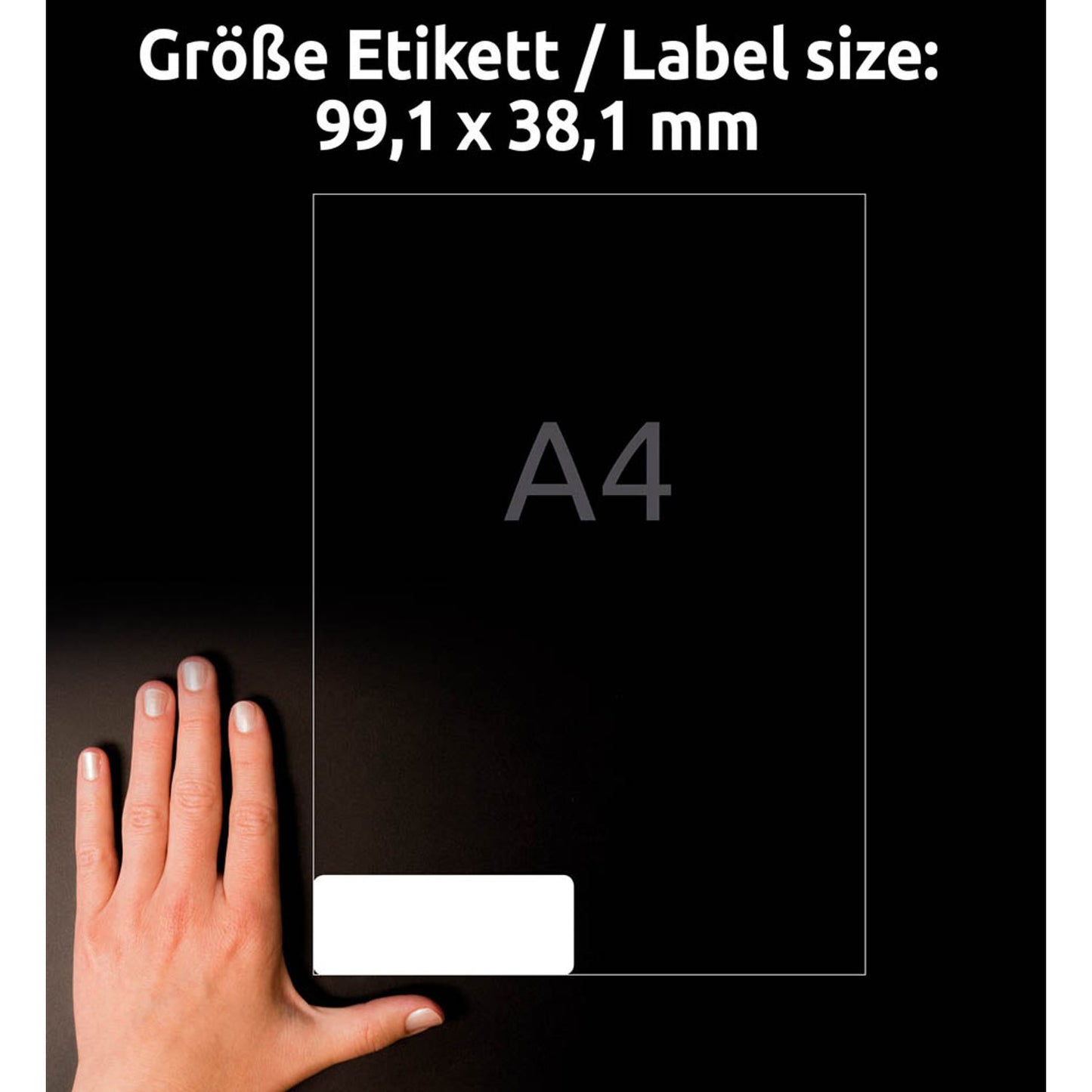 AVERY Zweckform Folien-Adressetiketten transparent 99,1 x 38,1 mm | L7563-25 | 1 Pack = 25 Blatt