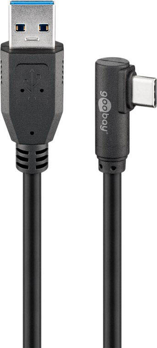 goobay USB C/USB 3.0 A Kabel schwarz, 1 St.