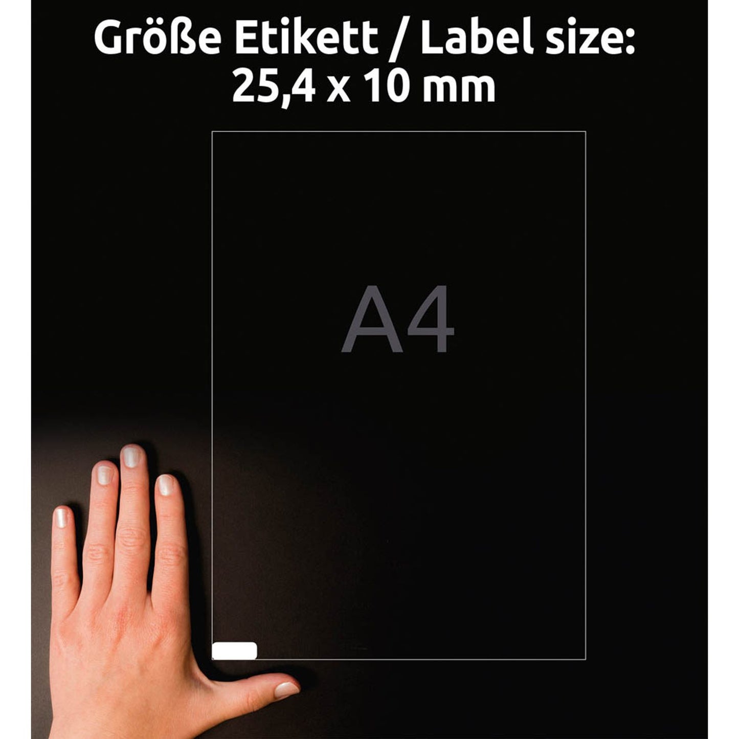 AVERY Zweckform Etiketten weiß 25,4 x 10,0 mm | L7658-25 | 1 Pack = 25 Blatt