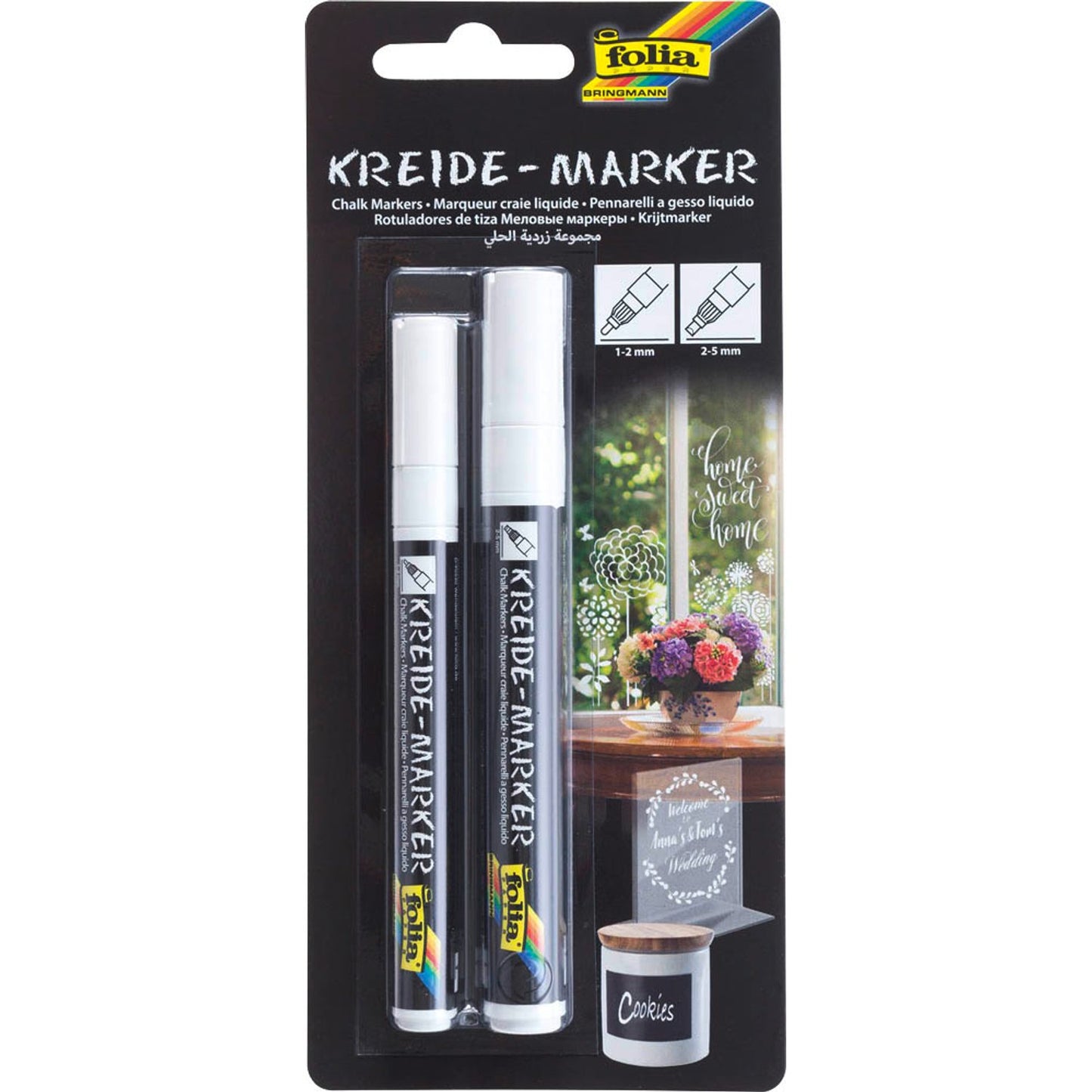 folia Kreidemarker-Set weiß 1,0 - 5,0 mm | 390200 | 1 Pack = 2 St.