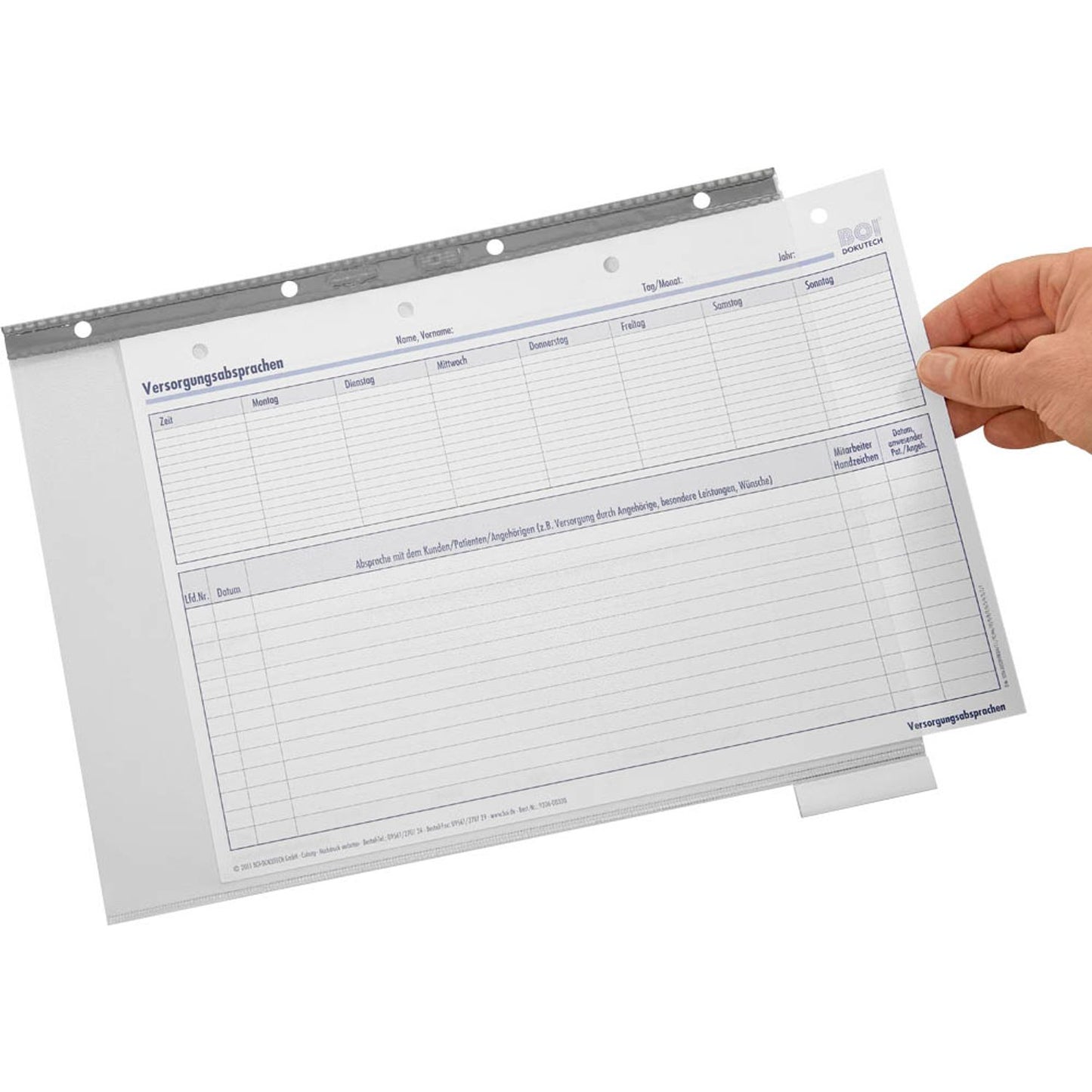 BOI Organisationshüllen DIN A4 transparent genarbt | 9205-00637 | 1 Pack = 6 St.