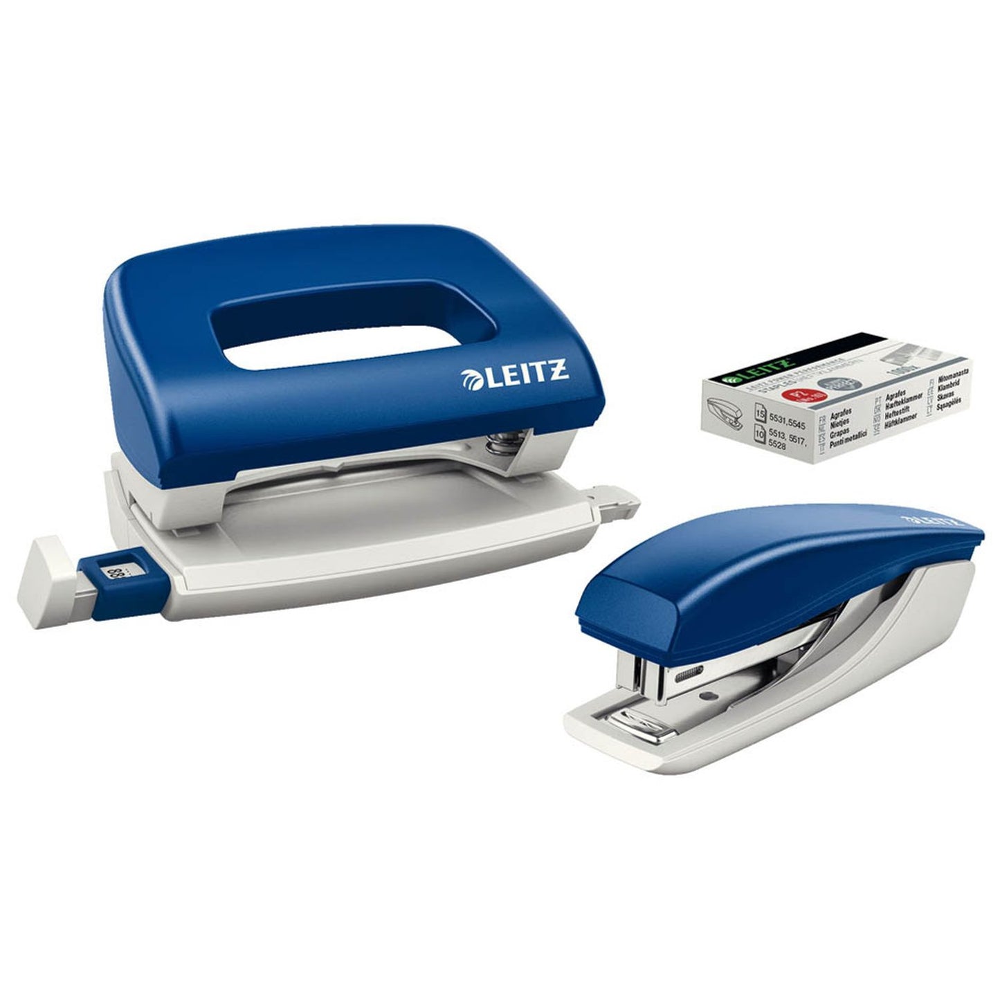 LEITZ Locher und Heftgeräte Set NeXXt 5058 und 5517 Mini blau | 55076035