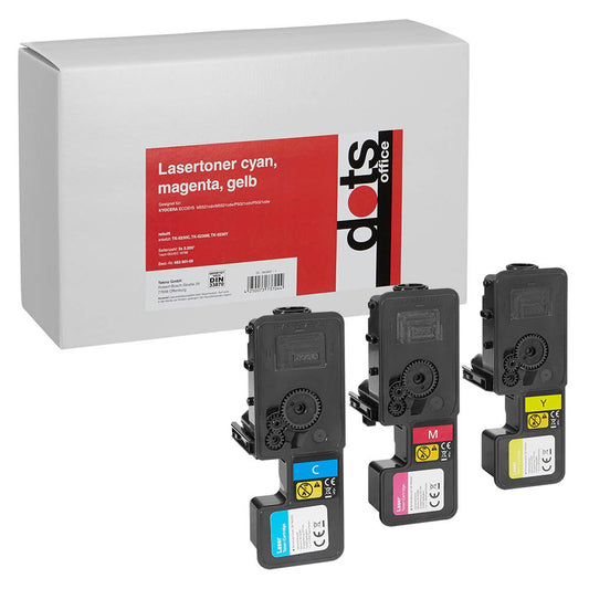 dots cyan, magenta, gelb Toner kompatibel zu KYOCERA TK-5230C/M/Y, 3er-Set | 2911,3030-DOTS | 1 Pack = 3 St.