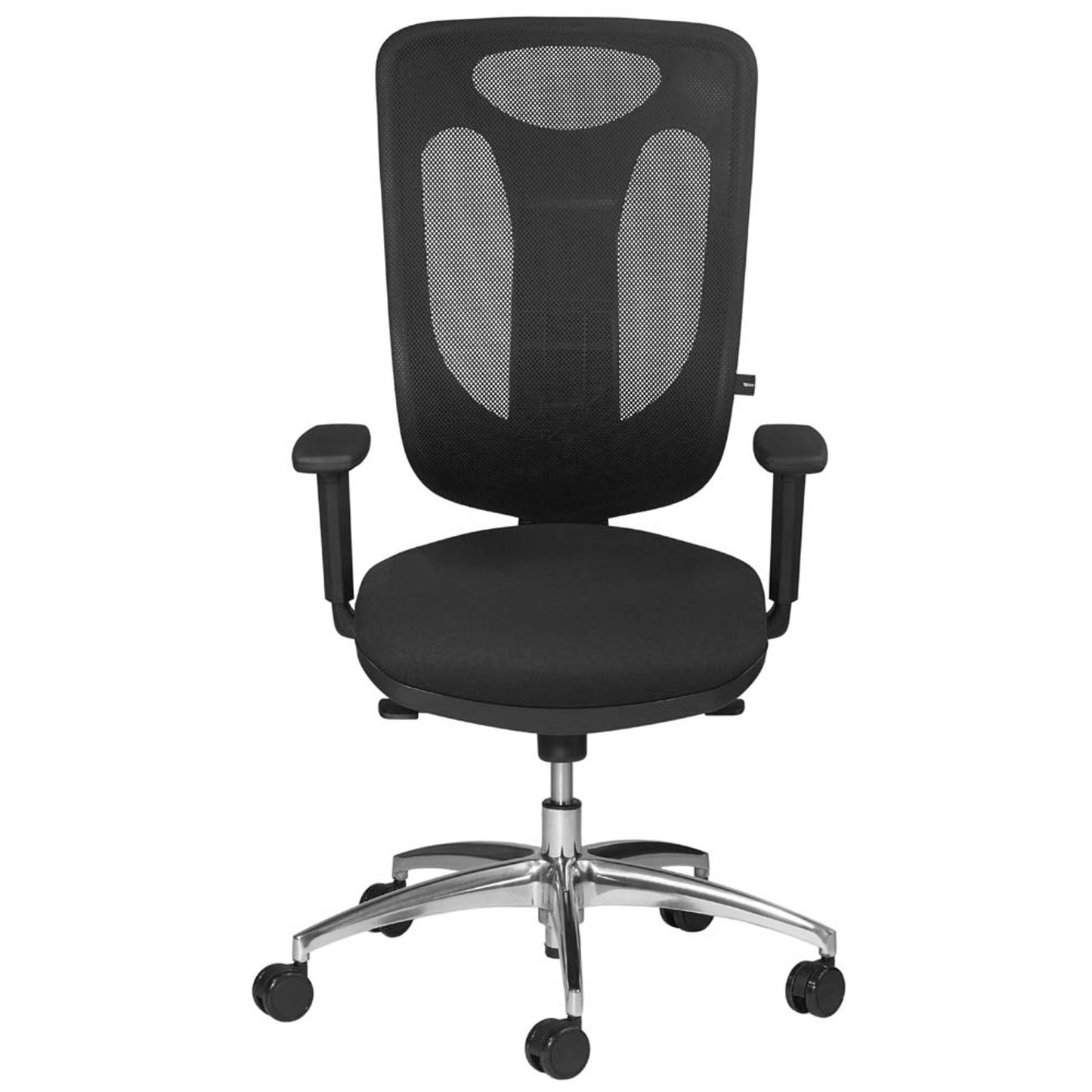 Topstar Bürostuhl Net Pro 100, Stoff schwarz, Gestell alu | NN19T T200