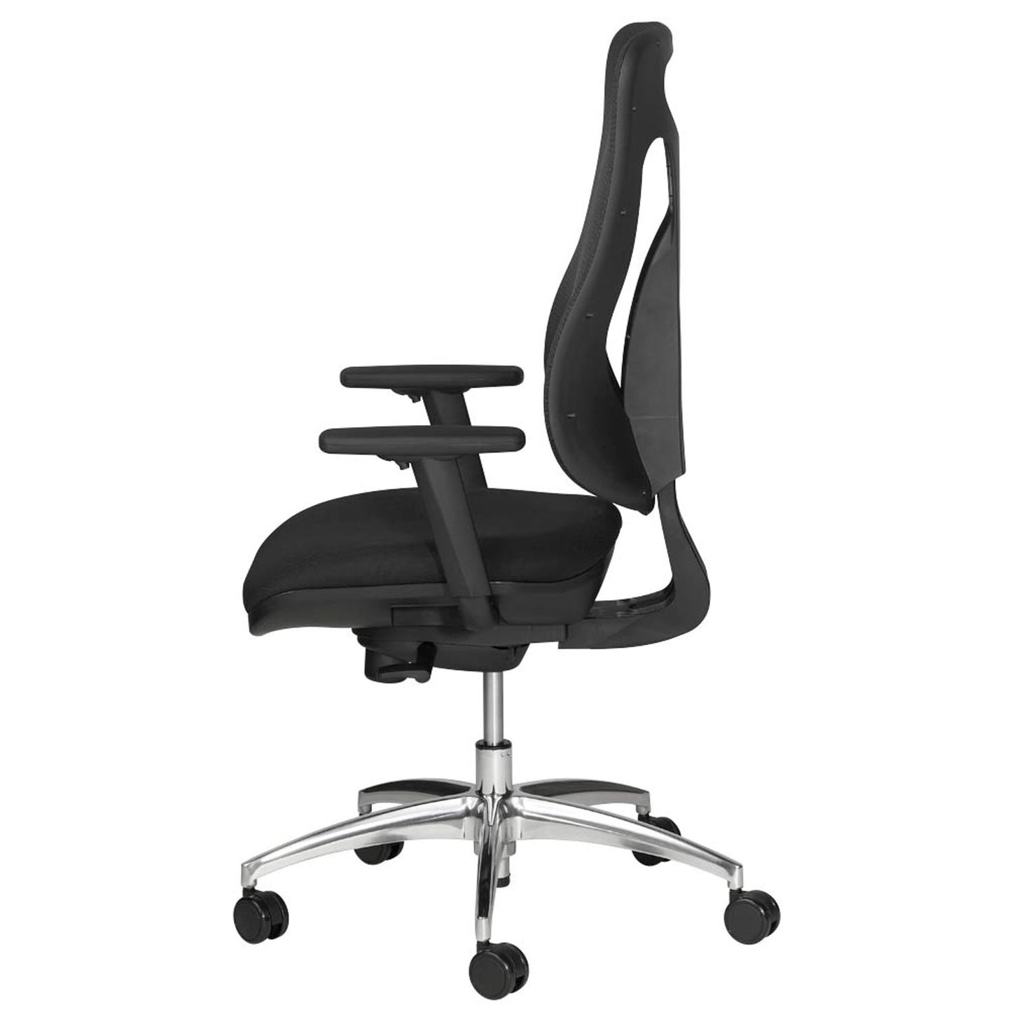 Topstar Bürostuhl Net Pro 100, Stoff schwarz, Gestell alu | NN19T T200