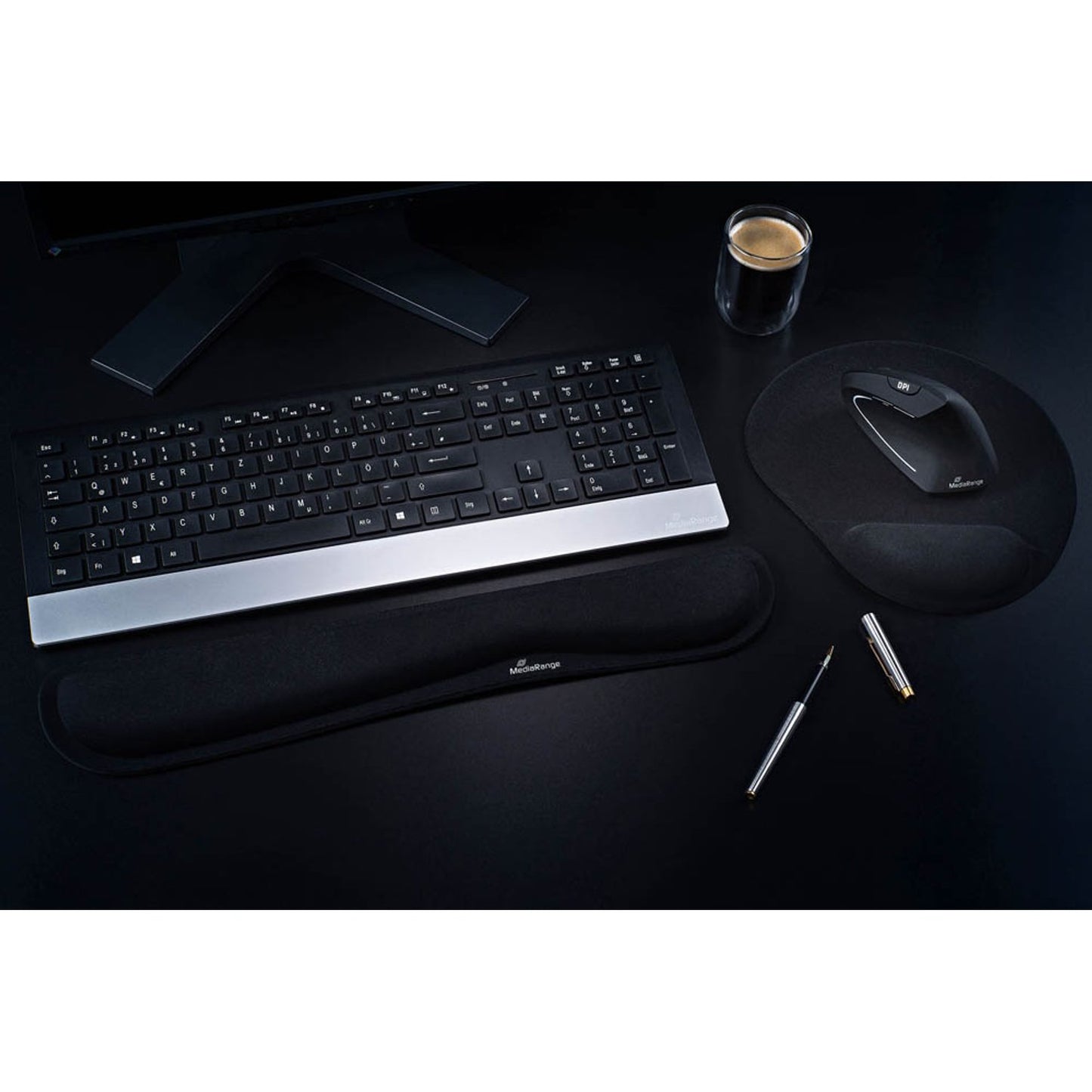 MediaRange Tastatur-Handballenauflage schwarz | MROS252