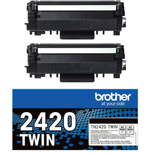 brother TN-2420TWIN schwarz Toner, 2er-Set | TN2420TWIN | 1 Pack = 2 St.