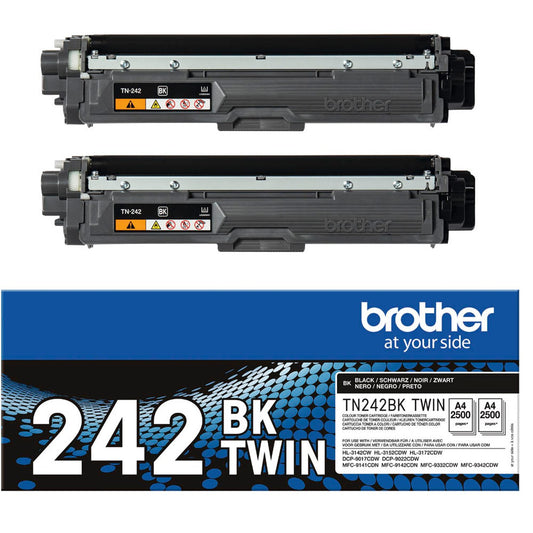 brother TN-242BKTWIN schwarz Toner, 2er-Set | TN242BKTWIN | 1 Pack = 2 St.