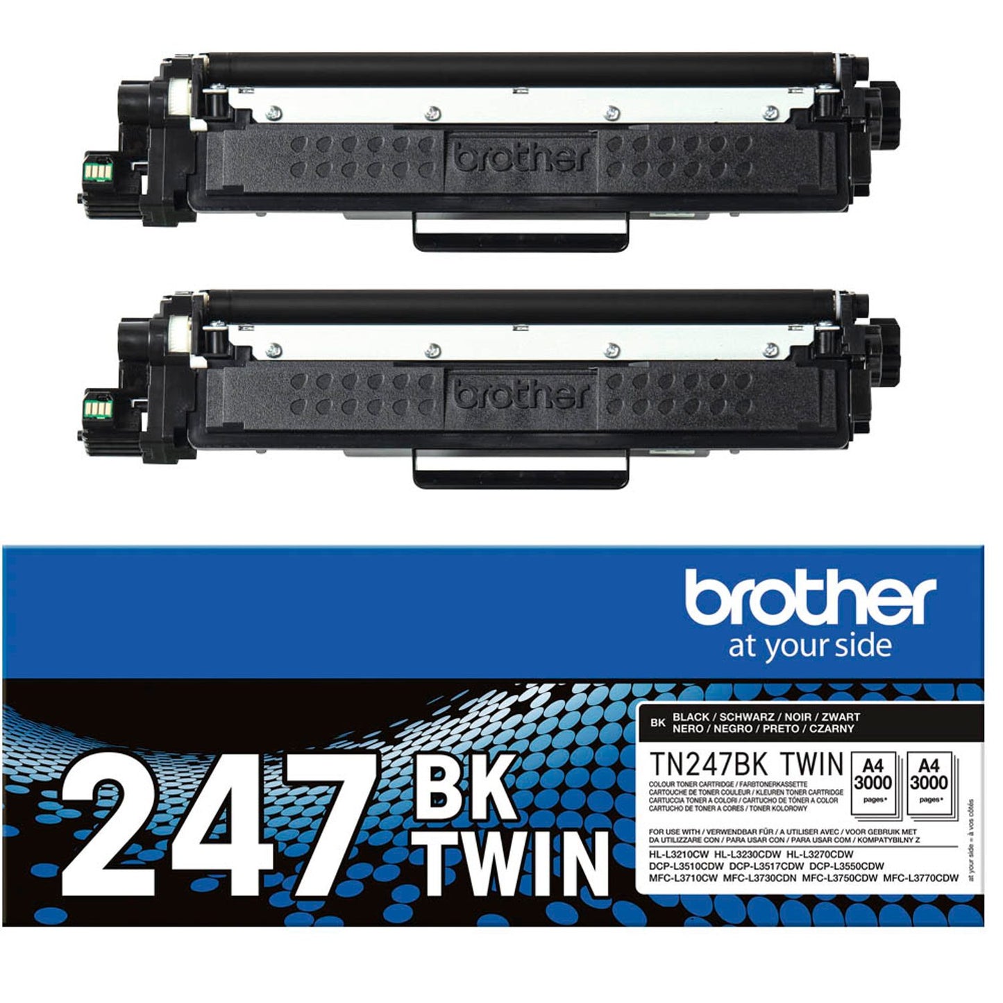 brother TN-247BKTWIN schwarz Toner, 2er-Set | TN247BKTWIN | 1 Pack = 2 St.