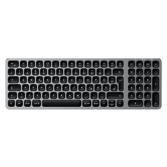 SATECHI Compact Backlit Bluetooth Tastatur kabellos grau, silber | ST-ACBKM-DE