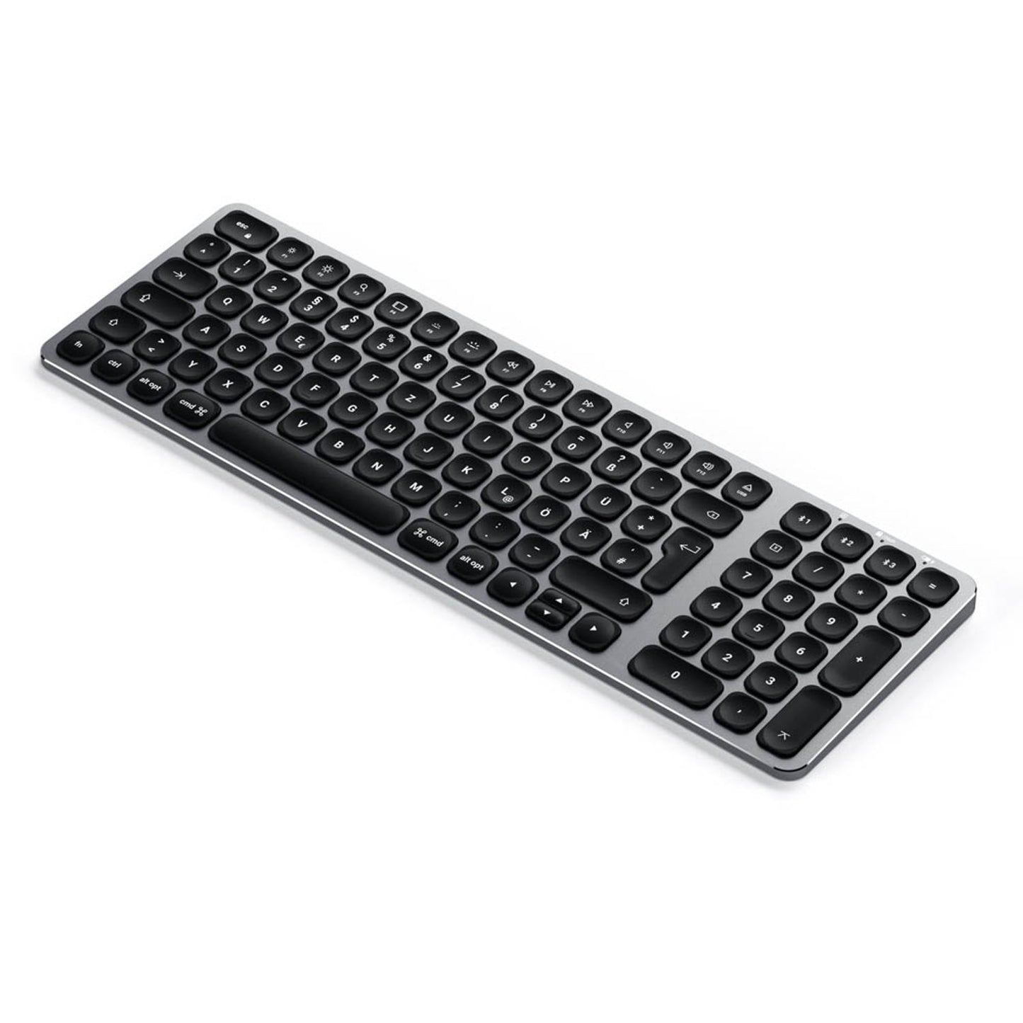 SATECHI Compact Backlit Bluetooth Tastatur kabellos grau, silber | ST-ACBKM-DE