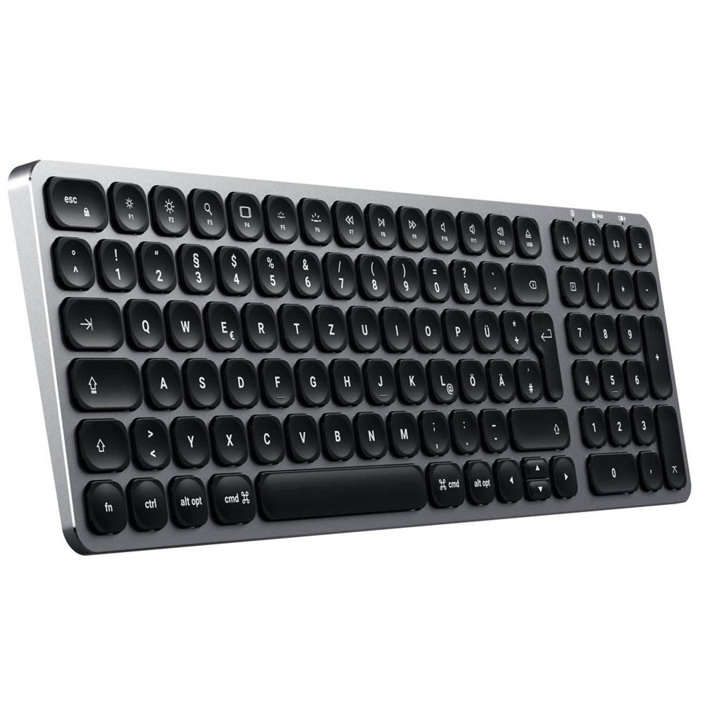SATECHI Compact Backlit Bluetooth Tastatur kabellos grau, silber | ST-ACBKM-DE