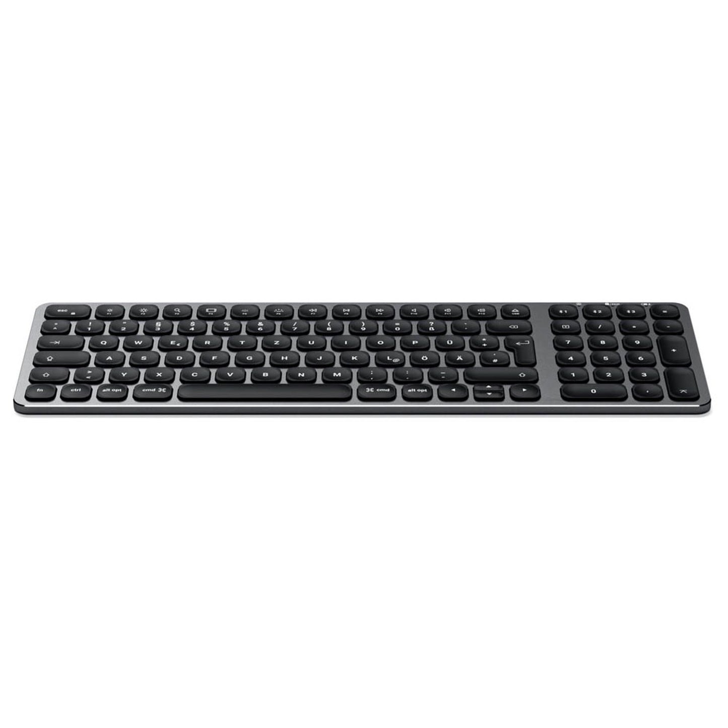 SATECHI Compact Backlit Bluetooth Tastatur kabellos grau, silber | ST-ACBKM-DE