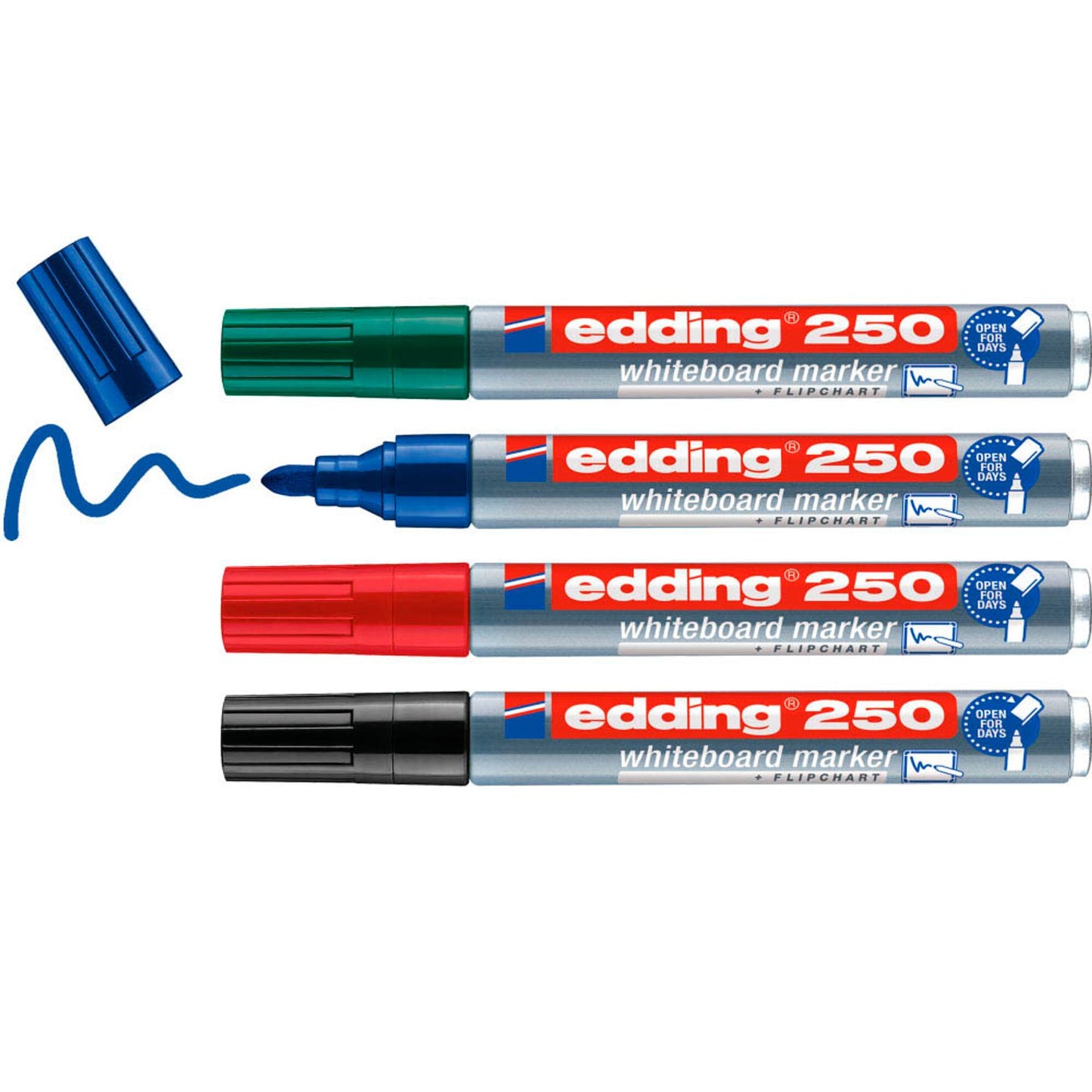edding 250 Whiteboard-Marker farbsortiert 1,5 - 3,0 mm | 4-250-4-2 | 1 Pack = 4 St.