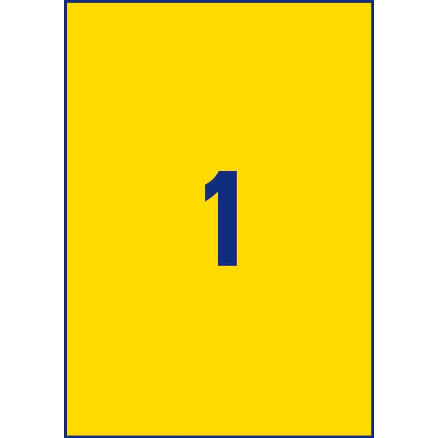 AVERY Zweckform Etiketten gelb 210,0 x 297,0 mm | 3473 | 1 Pack = 100 Blatt