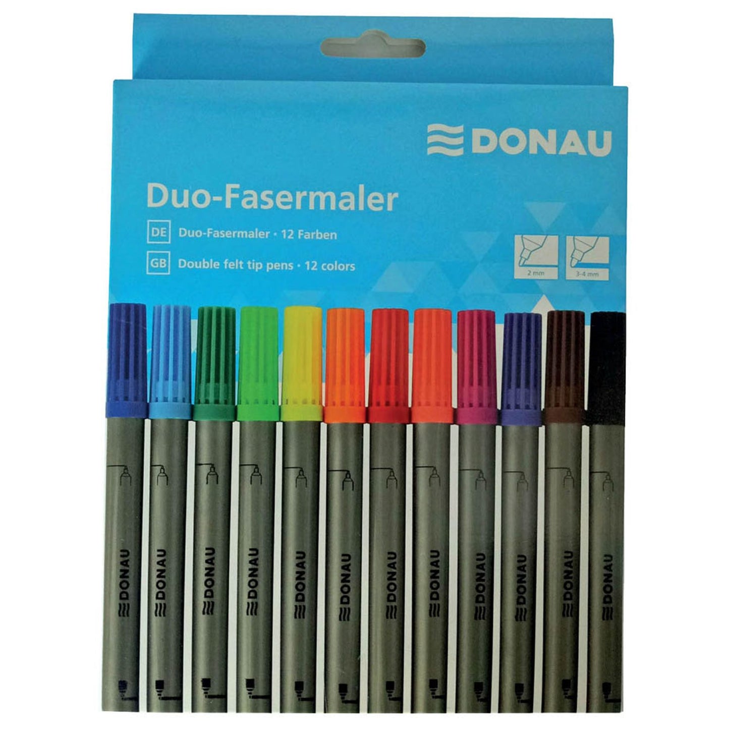 DONAU Filzstifte farbsortiert | 322142 | 1 Pack = 12 St.