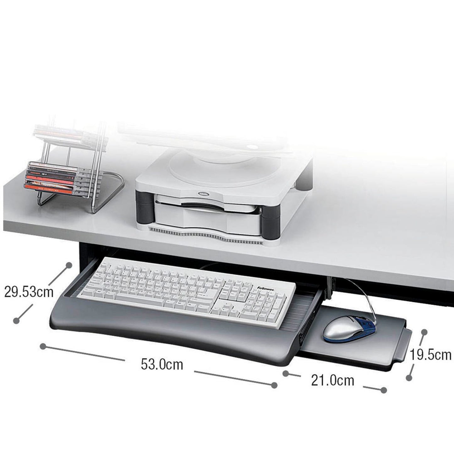 Fellowes Tastaturauszug mit Mausablage schwarz | 93804