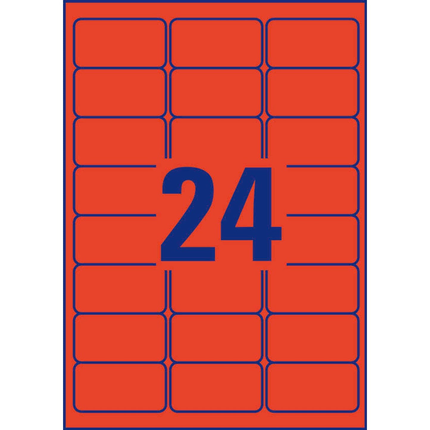 AVERY Zweckform Etiketten rot 63,5 x 33,9 mm | L6034-20 | 1 Pack = 20 Blatt