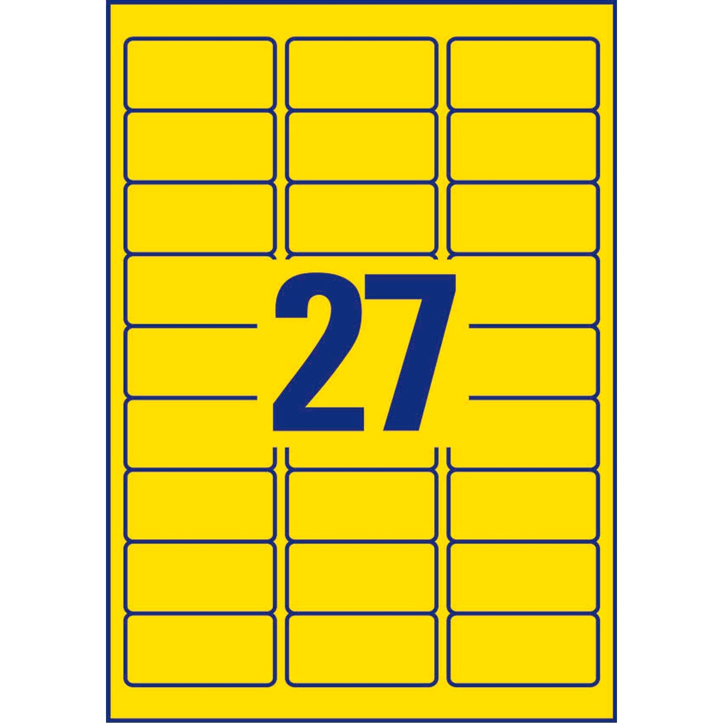 AVERY Zweckform Etiketten gelb 63,5 x 29,6 mm | L6004-25 | 1 Pack = 25 Blatt