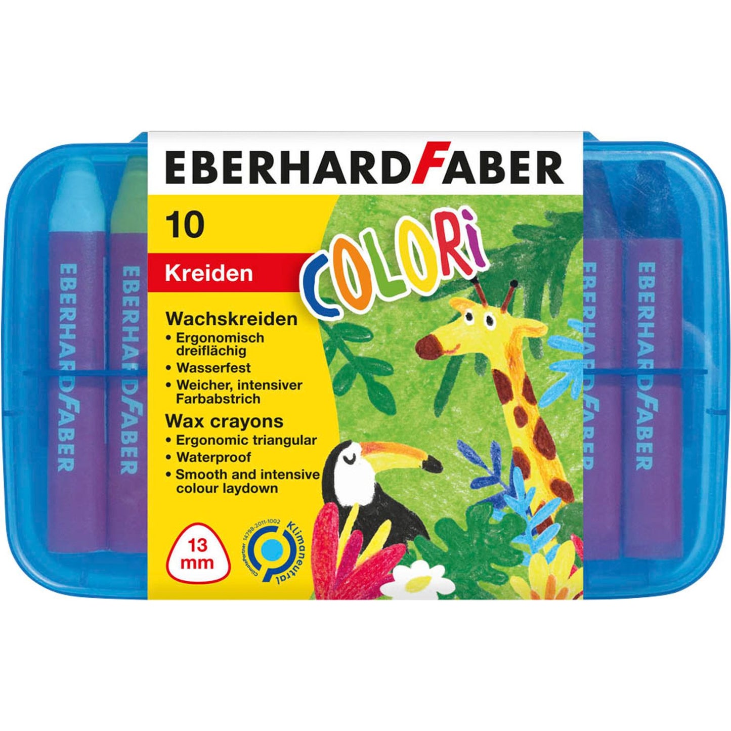 EBERHARD FABER Colori Wachsmalkreiden farbsortiert | 524011 | 1 Pack = 10 St.