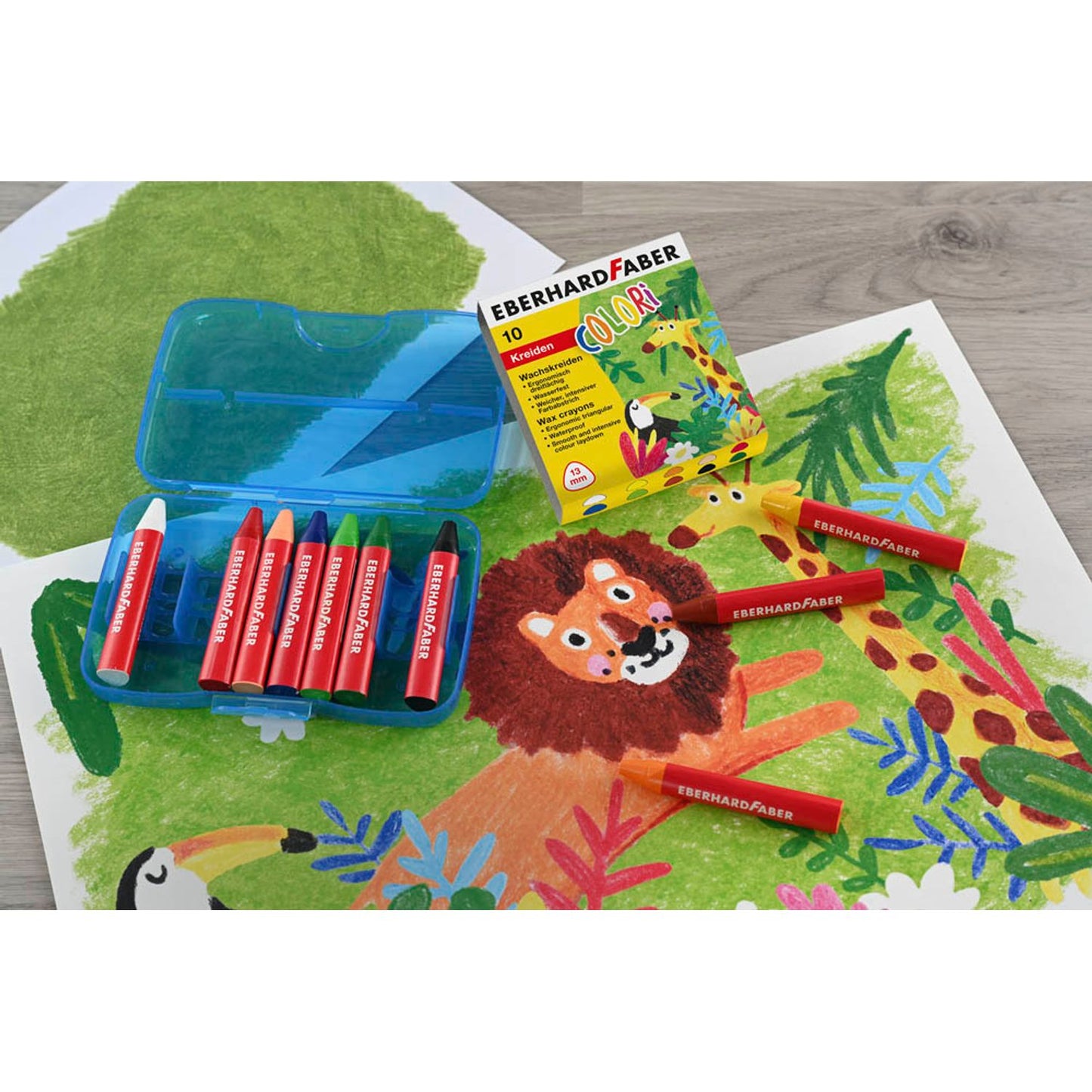 EBERHARD FABER Colori Wachsmalkreiden farbsortiert | 524011 | 1 Pack = 10 St.