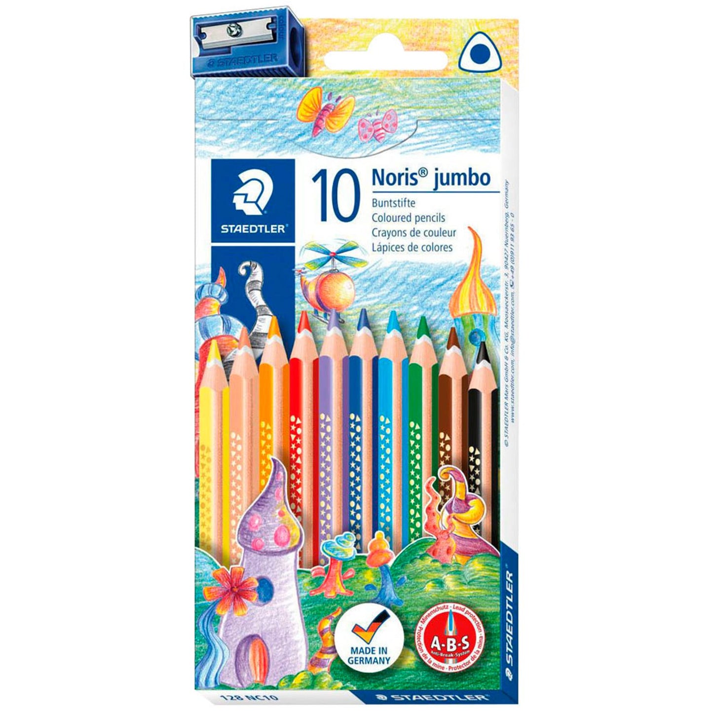 STAEDTLER Noris Club® jumbo Buntstifte farbsortiert | 128 NC10 | 1 Pack = 10 St.