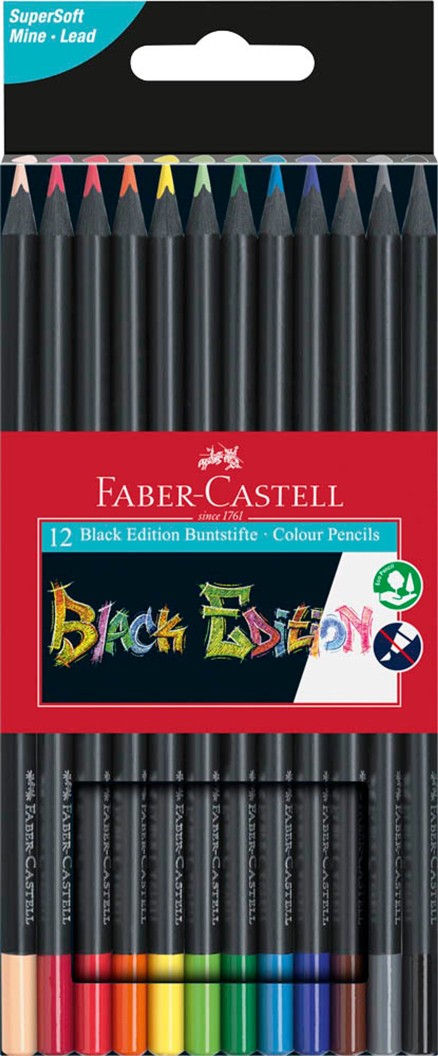 FABER-CASTELL Black Edition Buntstifte farbsortiert