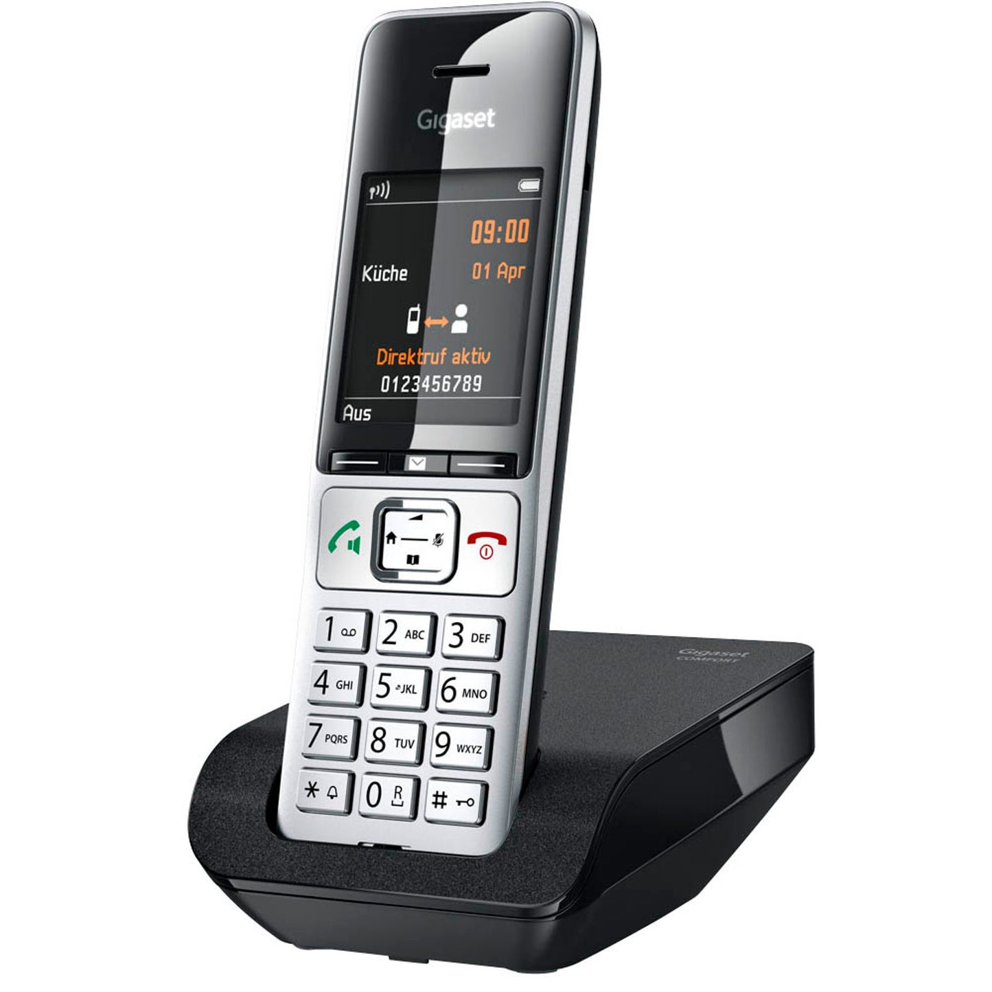 Gigaset COMFORT 500 Schnurloses Telefon schwarz-silber | S30852-H3003-B101