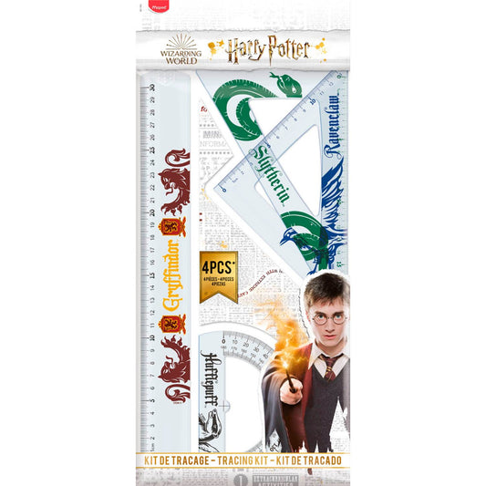 maped Geometrie-/Zeichenset Harry Potter transparent | 981765 | 1 Pack = 4 St.