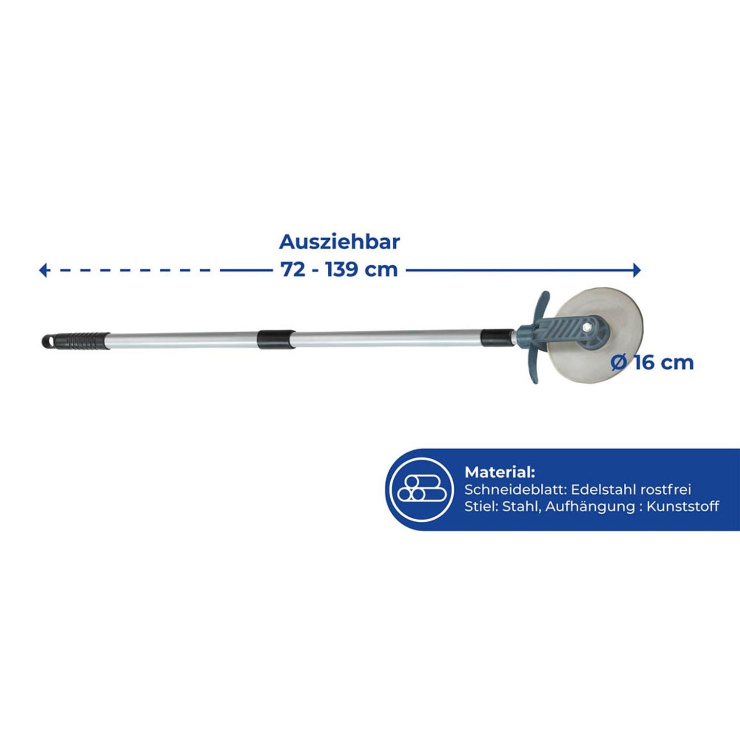 WENKO Rasenkantenroller 72,0 - 139,0 cm | 88231500