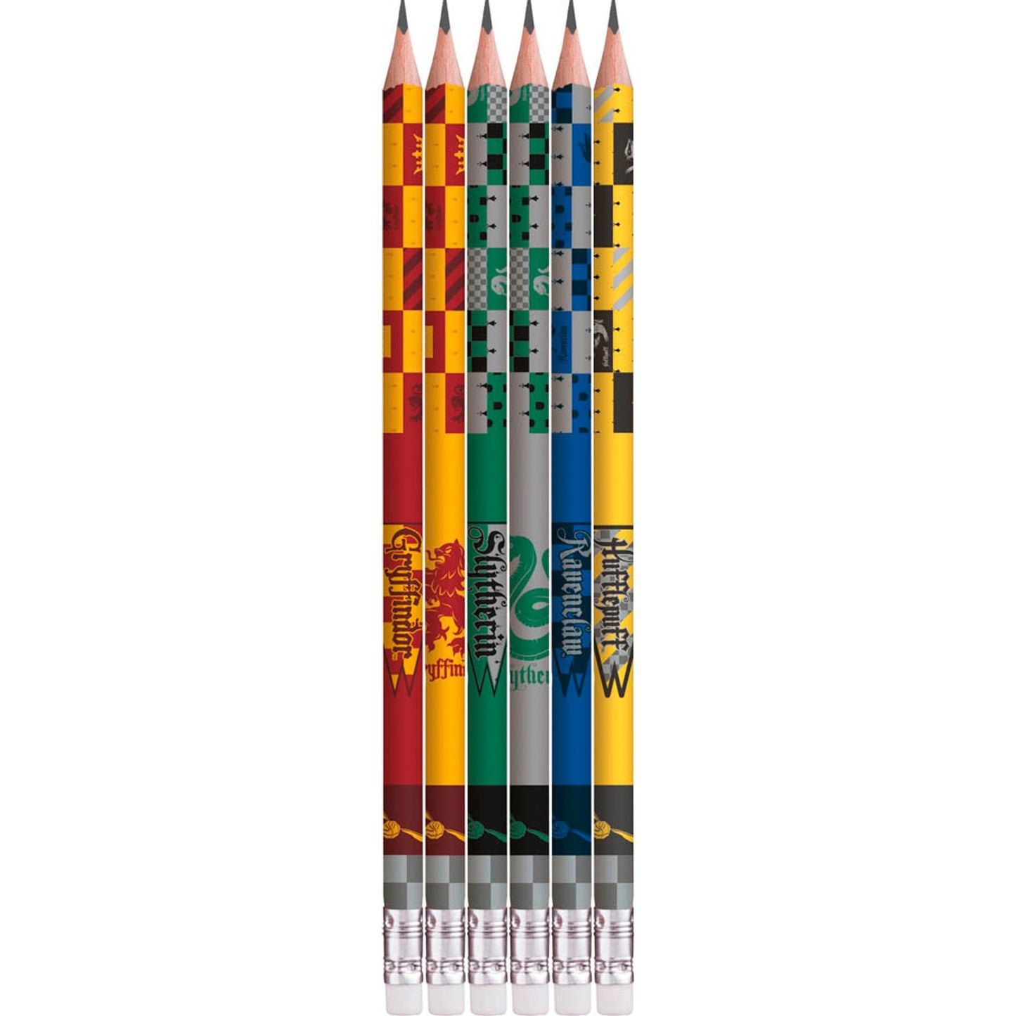 maped Harry Potter Bleistifte HB rot, gelb, grün, grau, blau, gelb mit Radierer | 851701 | 1 Pack = 6 St.