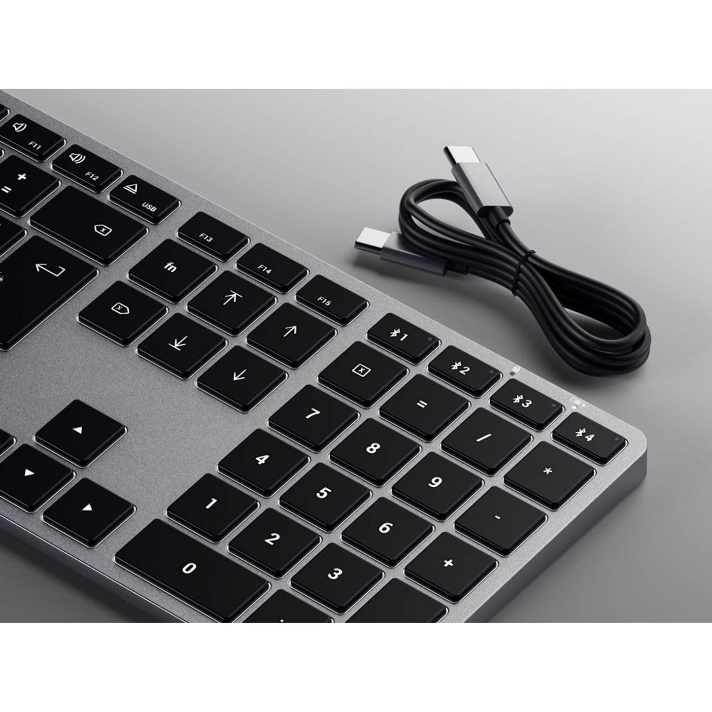 SATECHI SLIM X3 Tastatur kabellos grau, silber | ST-BTSX3M-DE